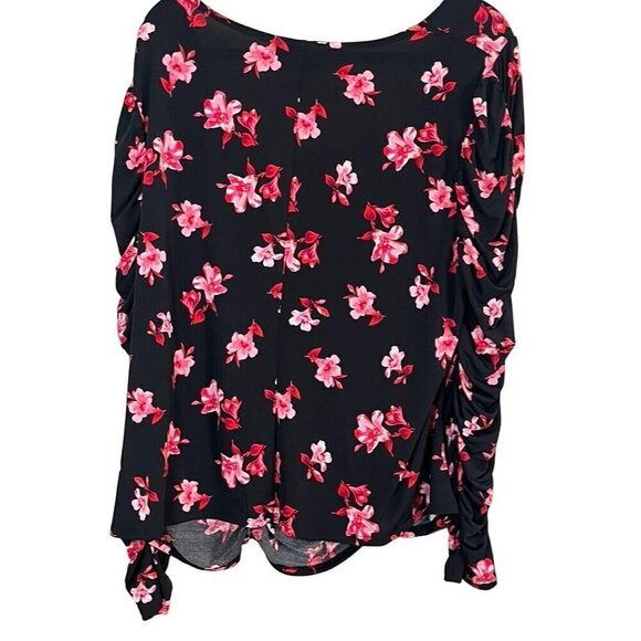 Lane Bryant Floral Top 22 Black Boho Feminine Western Coquette Fairy Retro 80s - Picture 7 of 12